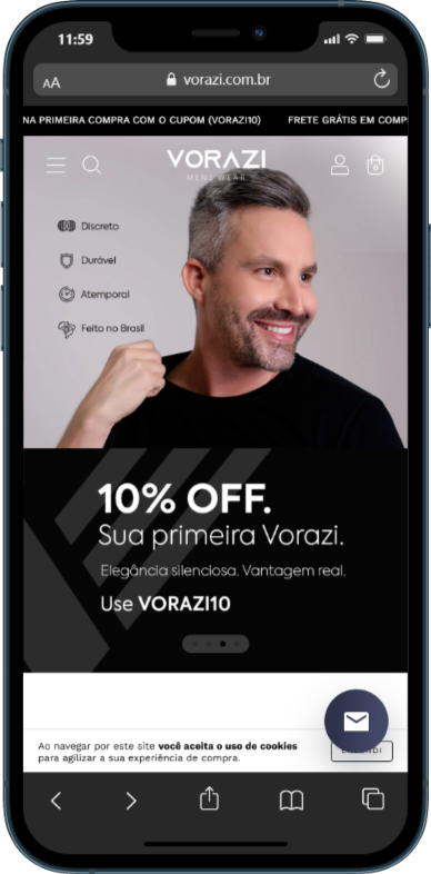Loja online desenvolvida pela Pisom para Vorazi